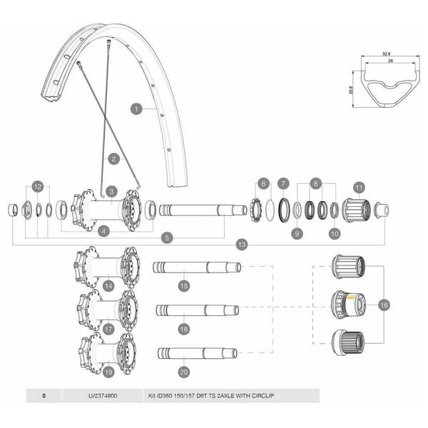 Mavic Id360 D6t 7s Navaksel Sort 12 x 150/157 mm