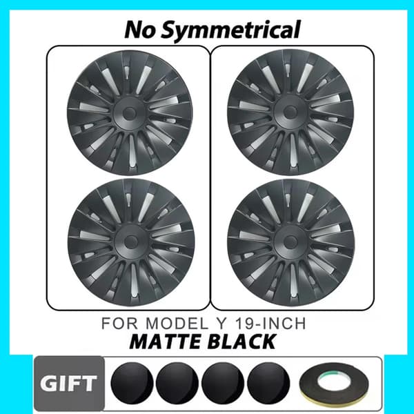 19-tums navkapsel, hållbart ABS-material, matt svart finish,Bladstil 4 st