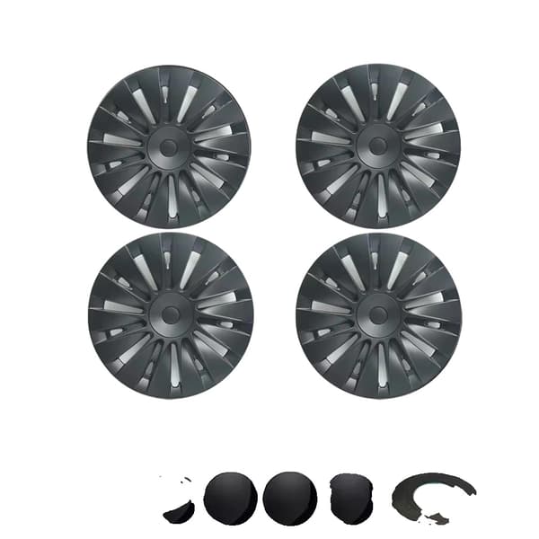 19-tums navkapsel, hållbart ABS-material, matt svart finish,Bladstil 4 st
