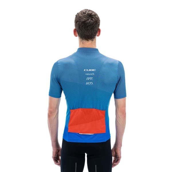Cube Kortärmad Tröja Teamline Cmpt Blå 2XL Man
