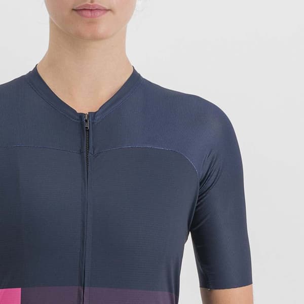 Sportful Lyhythihainen Jersey Snap Sininen,Harmaa M Nainen