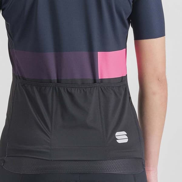 Sportful Lyhythihainen Jersey Snap Sininen,Harmaa M Nainen
