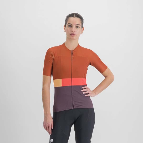 Sportful Kortärmad Tröja Snap Orange,Lila S Kvinna