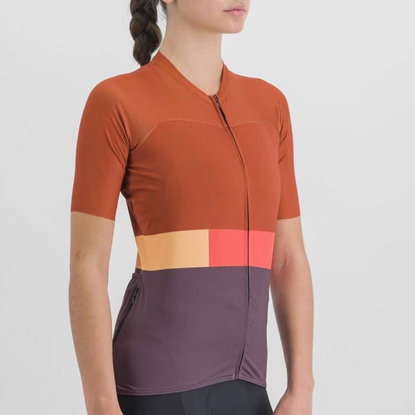 Sportful Kortärmad Tröja Snap Orange,Lila S Kvinna