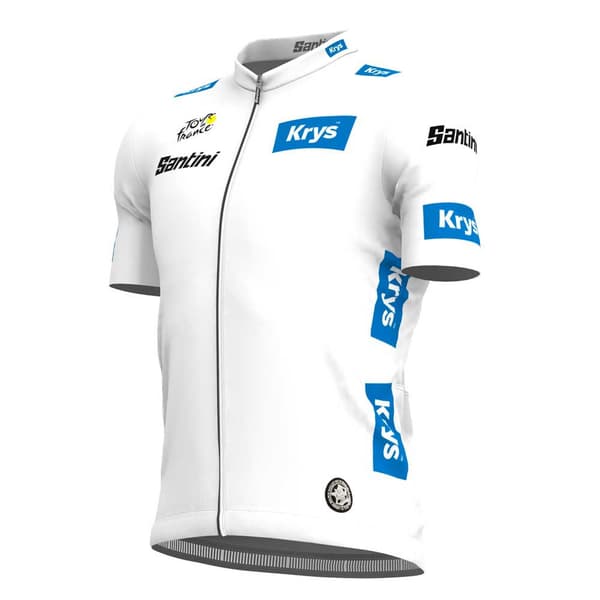 Santini Bästa Young Rider Tour De France Fan Line 2023 Kort Ärm Jersey Vit L Pojke