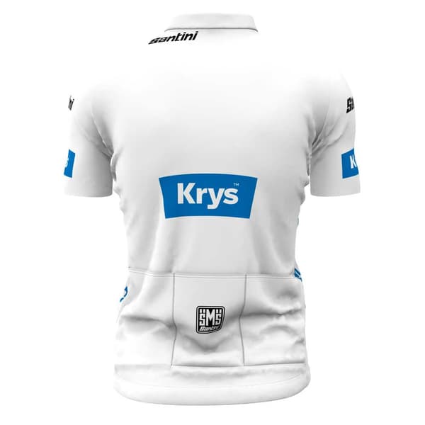 Santini Bästa Young Rider Tour De France Fan Line 2023 Kort Ärm Jersey Vit L Pojke