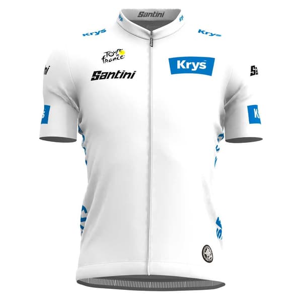 Santini Bästa Young Rider Tour De France Fan Line 2023 Kort Ärm Jersey Vit L Pojke