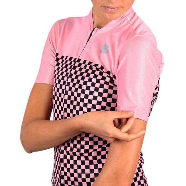 Sportful Kortærmet Jersey Checkmate Sort,Rosa M Kvinde