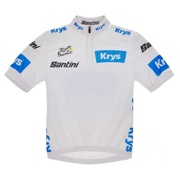 Santini Bedste Unge Rytter Tour De France Official 2023 Kort Ærme Jersey Hvid 7 Years Dreng
