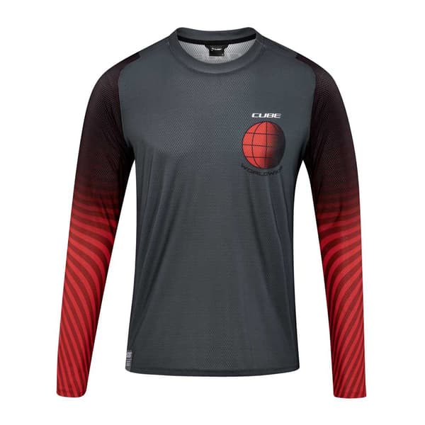 Cube Langærmet Enduro Trøje Vertex Rød,Grå 3XL Mand