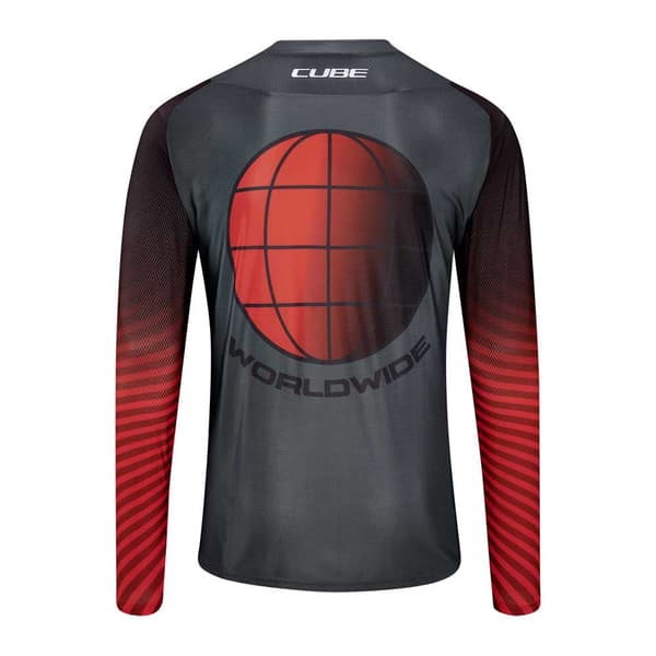Cube Langærmet Enduro Trøje Vertex Rød,Grå 3XL Mand