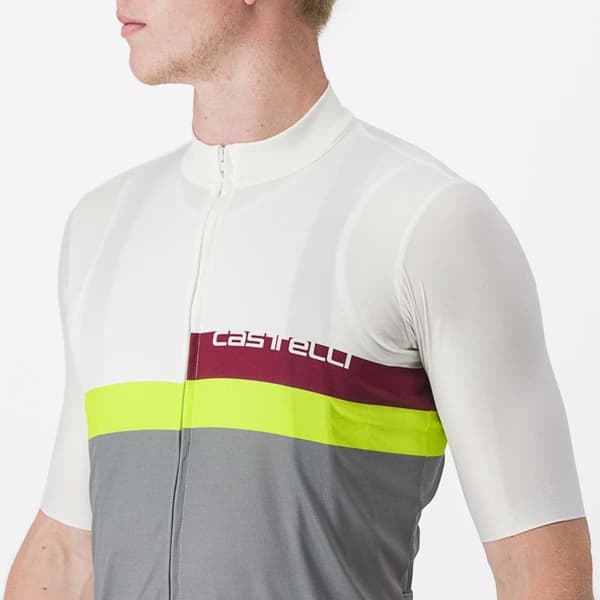 Castelli Lyhythihainen Jersey A Blocco Valkoinen S Mies