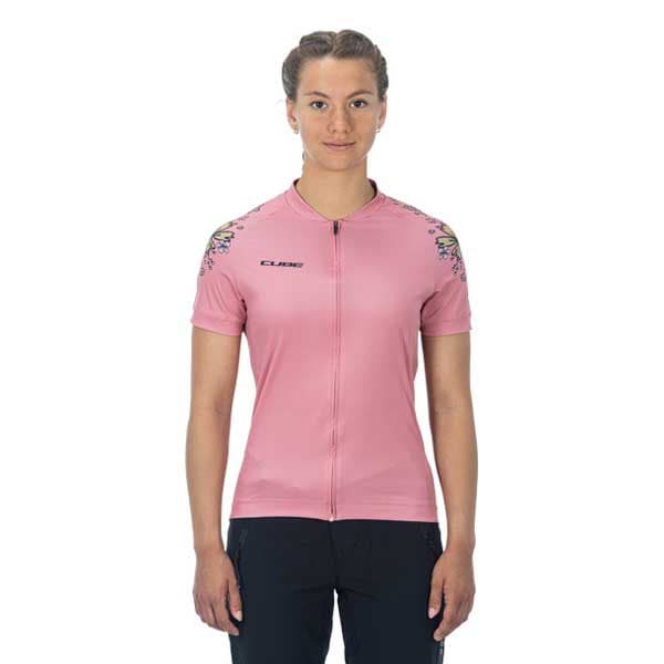 Cube Lyhythihainen Jersey Atx Cmpt Pinkki M Nainen