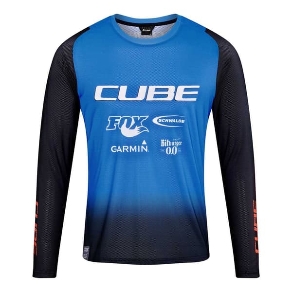 Cube Langærmet Enduro Trøje Vertex X Action Team Blå,Sort S Mand