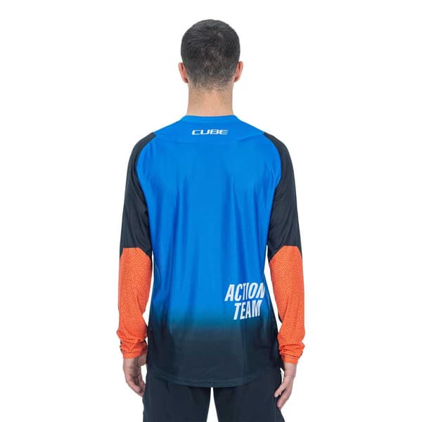 Cube Langærmet Enduro Trøje Vertex X Action Team Blå,Sort S Mand
