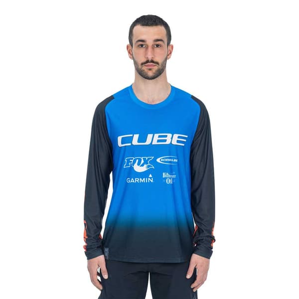 Cube Langærmet Enduro Trøje Vertex X Action Team Blå,Sort S Mand
