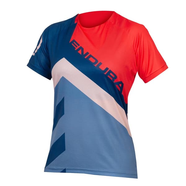 Endura Lyhythihainen Enduropaita Singletrack Print Ltd Punainen,Sininen S Nainen