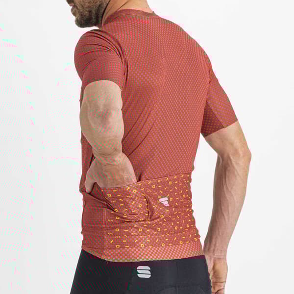 Sportful Kortærmet Jersey Checkmate Rød 2XL Mand