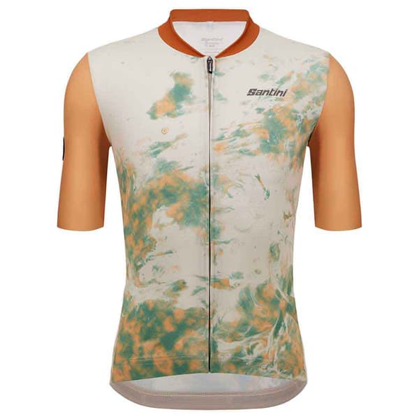 Santini Kortärmad Tröja Marble Sllim Fit Orange XL Man