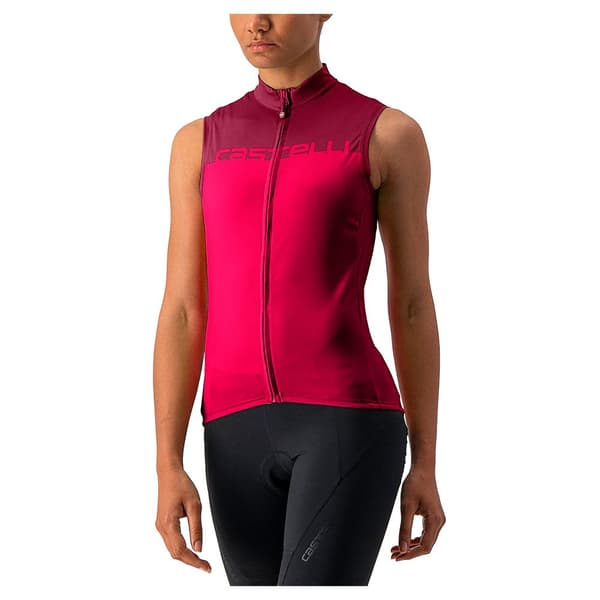Castelli Ærmeløs Jersey Velocissima Rød S Kvinde