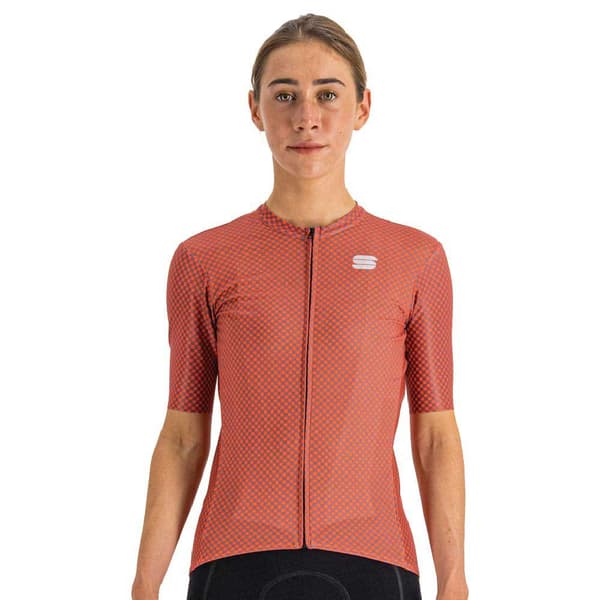 Sportful Kortærmet Jersey Checkmate Rød M Kvinde