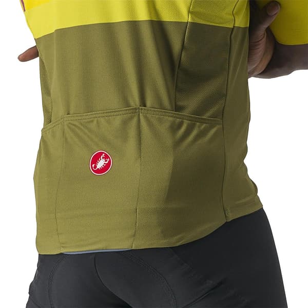 Castelli Kortärmad Tröja A Blocco Grönt,Gul XL Man