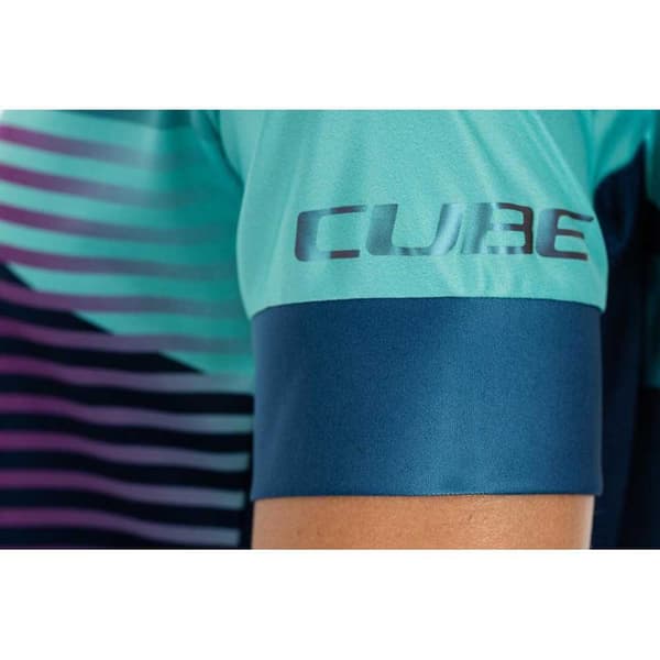 Cube Kortærmet Enduro Trøje Teamline Blå 3XL Kvinde