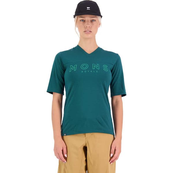 Mons Royale Kortärmad Endurotröja Redwood Merino Air-con S24 Blå S Kvinna