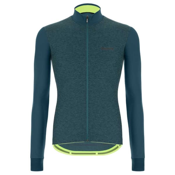 Santini Pitkähihainen Jersey Colore Puro Thermal Vihreä 3XL Mies