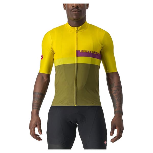 Castelli A Blocco Kortärmad Tröja Grönt,Gul M Man