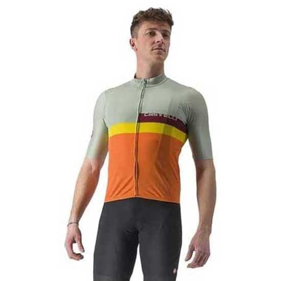 Castelli A Blocco Kortärmad Tröja Grönt,Orange L Man