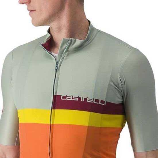 Castelli A Blocco Kortärmad Tröja Grönt,Orange L Man