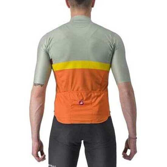 Castelli A Blocco Kortärmad Tröja Grönt,Orange L Man