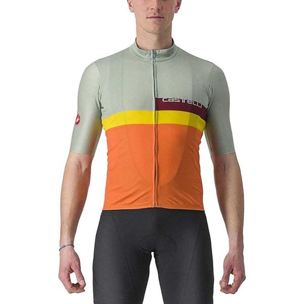 Castelli A Blocco Kortärmad Tröja Grönt,Orange L Man