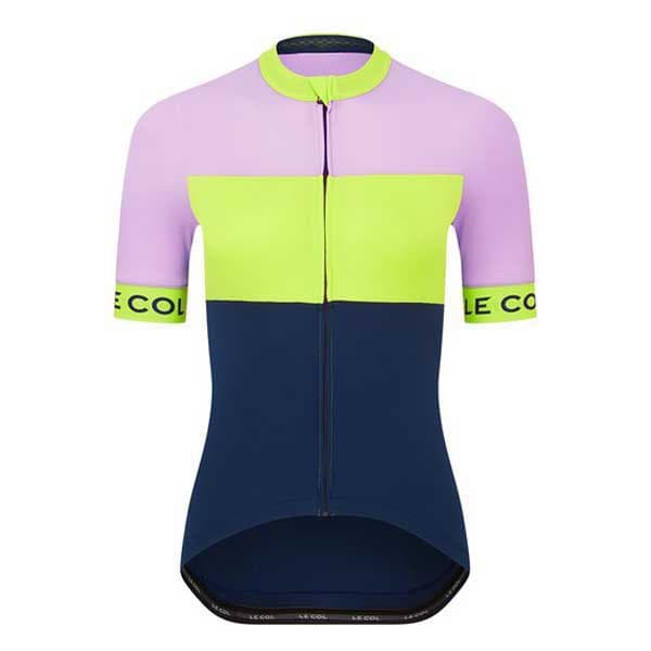Le Col Sport Korta ärmar Cykeltröja Gul,Blå,Lila XS Kvinna