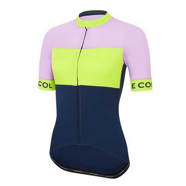 Le Col Sport Korta ärmar Cykeltröja Gul,Blå,Lila XS Kvinna