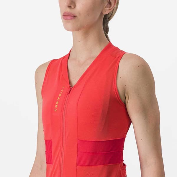 Castelli Anima 4 Hihaton Pyöräilypaita Oranssi XL Nainen