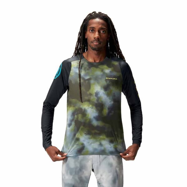 Endura Pixel Cloud Ltd Långärmad Endurotröja Grönt XL Man