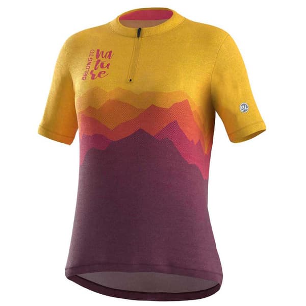 Bicycle Line Dolomiti Kortærmet Trøje Gul,Rosa S Kvinde