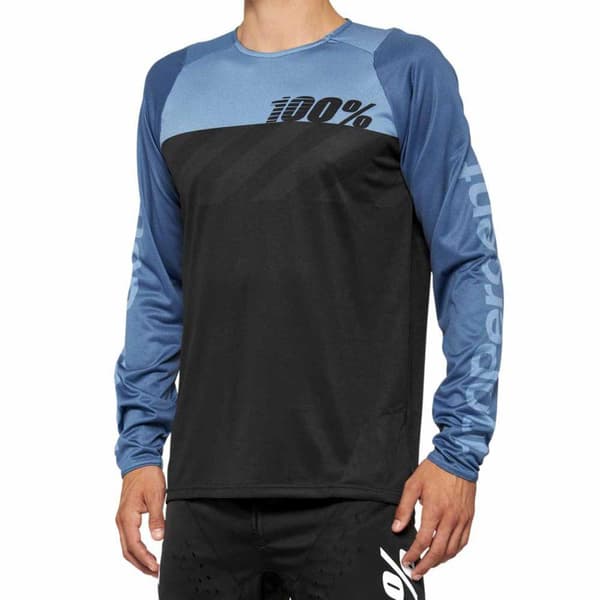 100percent R-core Långärmad Endurotröja Blå,Svart S Man