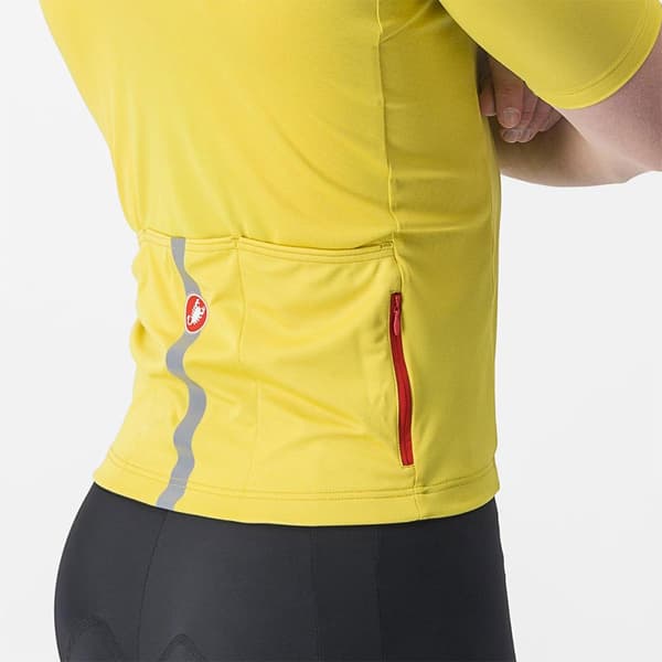 Castelli Classifica Korta ärmar Cykeltröja Gul XL Man