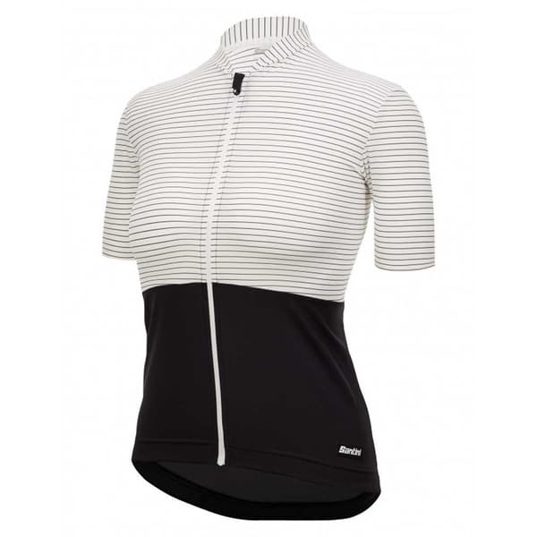 Santini Colore Riga Korta ärmar Cykeltröja Vit,Svart 2XL Kvinna