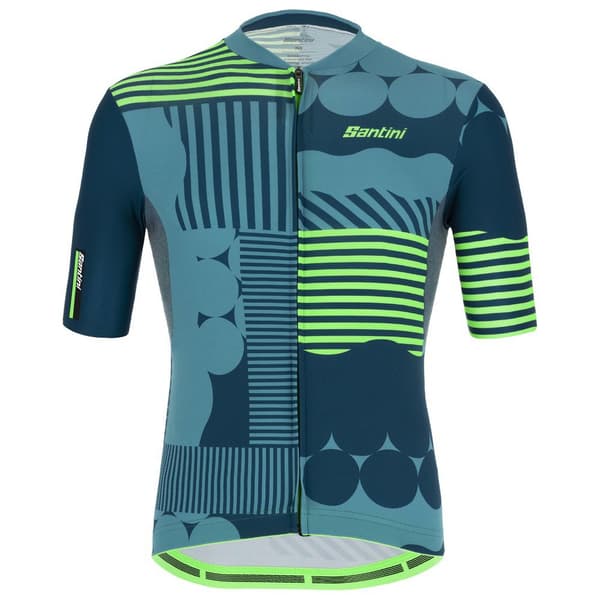 Santini Delta Optic Korta ärmar Cykeltröja Blå S Man