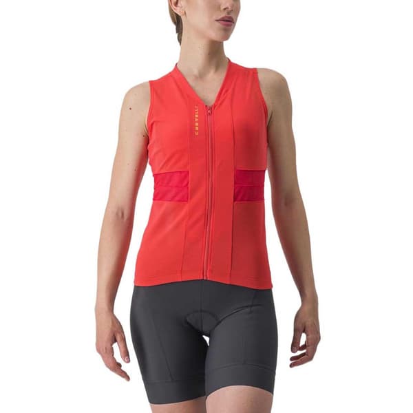 Castelli Anima 4 Ærmeløs Cykeltrøje Orange M Kvinde
