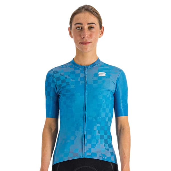 Sportful Rocket Korta ärmar Cykeltröja Blå XL Kvinna