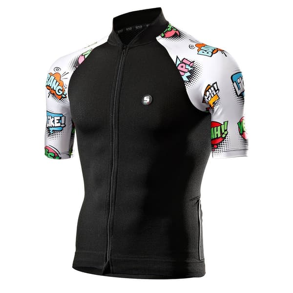 Sixs Fancy Korta ärmar Cykeltröja Svart XS Man