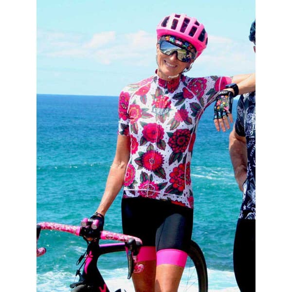 Cycology Cyco Floral Korta ärmar Cykeltröja Rosa L Kvinna