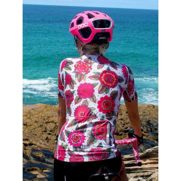 Cycology Cyco Floral Korta ärmar Cykeltröja Rosa L Kvinna