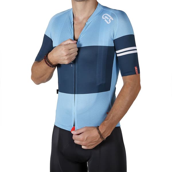 Ges Korta ärmar Cykeltröja Blå XS Man