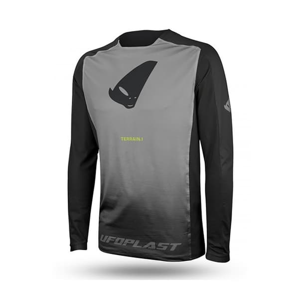 Ufo Terrain 1 Langærmet Enduro-trøje Sort,Grå XL Mand